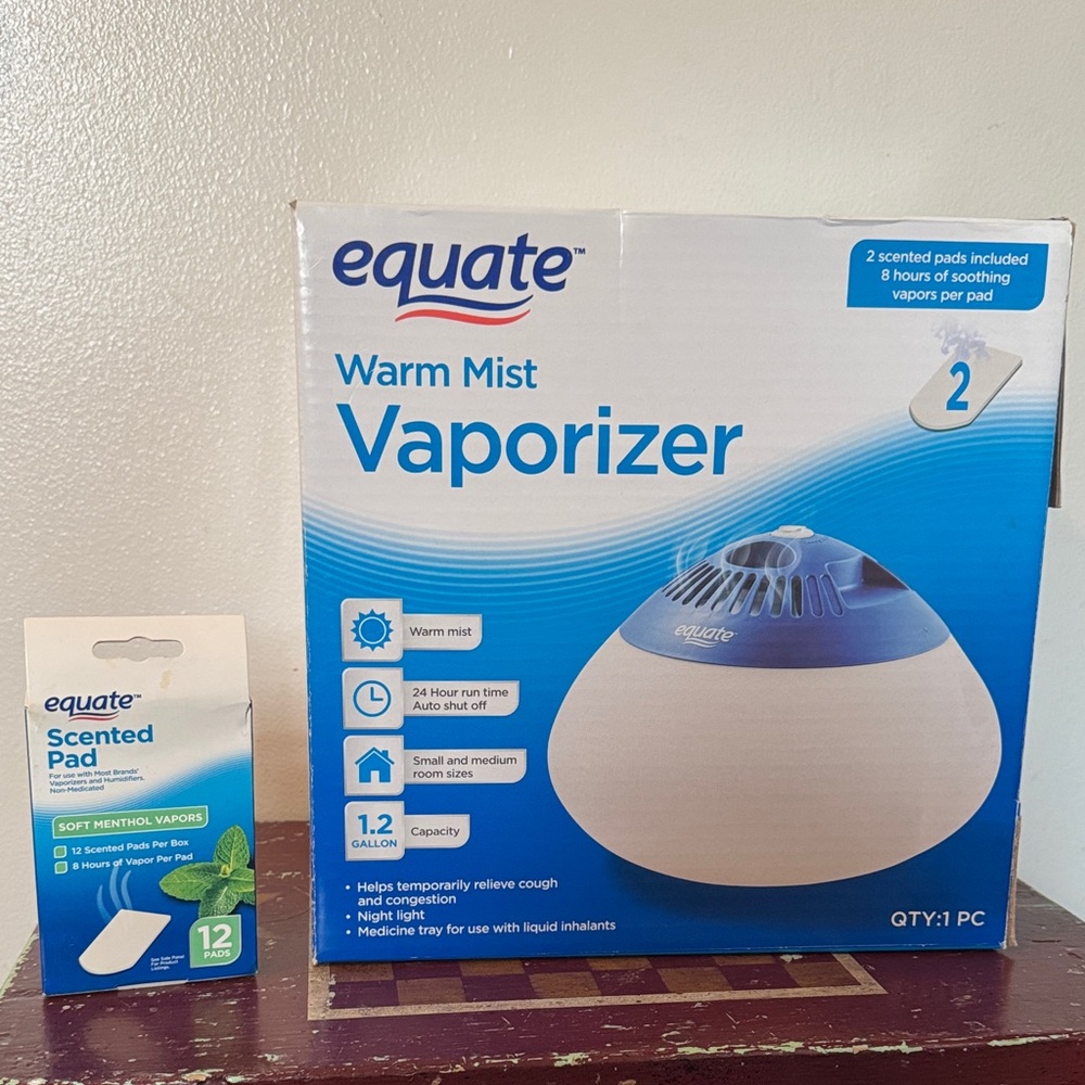 EQUATE Warm Mist VAPORIZER in Blue and White